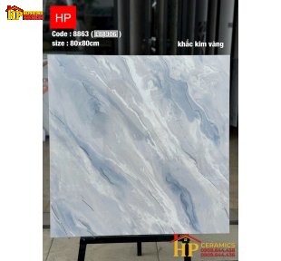 GẠCH LÁT NỀN 80X80 SẮC MÀU XANH BĂNG HÒA QUYỆN  TRẮNG VÂN HỌA TIẾT ĐƯỜNG VÂN DÒNG CHẢY NHẬP KHẨU CAO CẤP