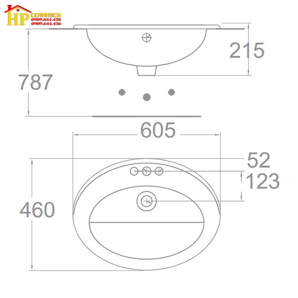 CHẬU LAVABO ĐẶT BÀN AMERICAN STANDARD 0477-WT CHÍNH HÃNG