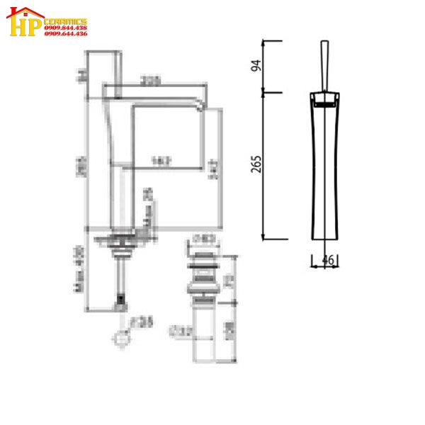 VÒI LAVABO NÓNG LẠNH AMERICAN STANDARDWF-0603 CHÍNH HÃNG