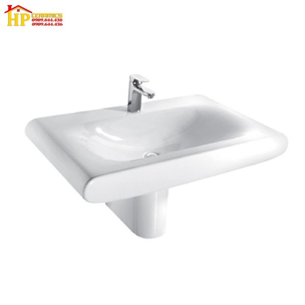 CHẬU LAVABO TREO TƯỜNG CHÂN NGẮN 0717WT/0074WT CHÍNH HÃNG