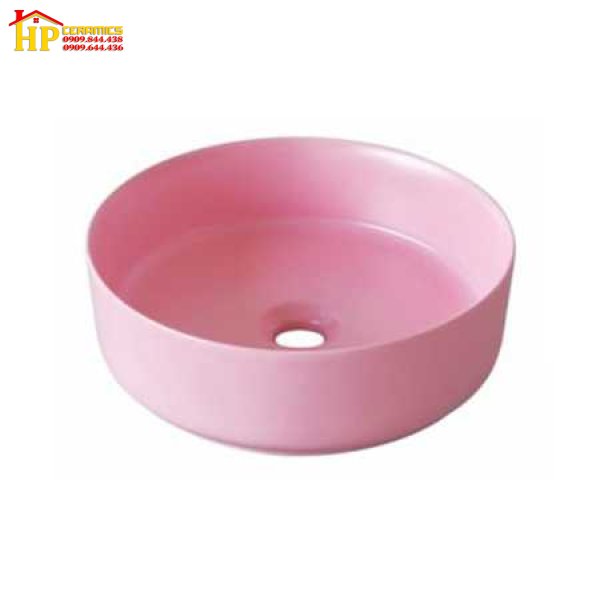 CHẬU LAVABO SỨ MÀU HỒNG SU 01