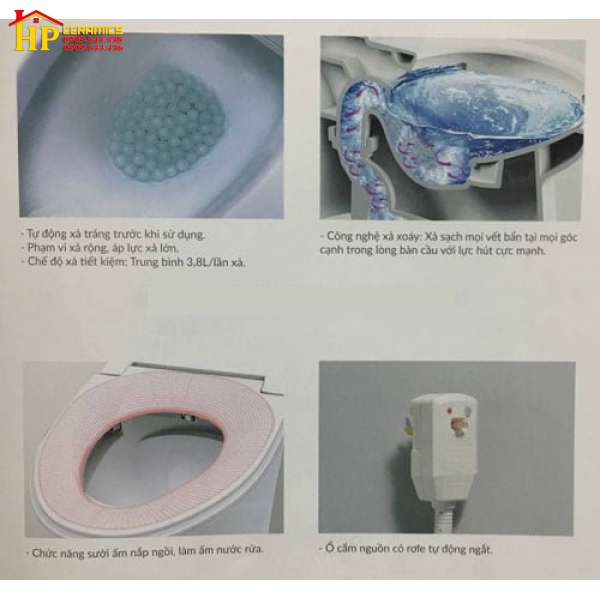 BÀN CẦU THÔNG MINH VIGLACERA  V-SMART V93.GW CHÍNH HÃNG