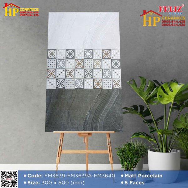 GẠCH ỐP TƯỜNG 30X60 SẮC MÀU XÁM ĐẬM LỢT HỌA TIẾT ĐIỂM HOA VĂN BÔNG TRANG TRÍ KẾT  HỢP CAO CẤP 