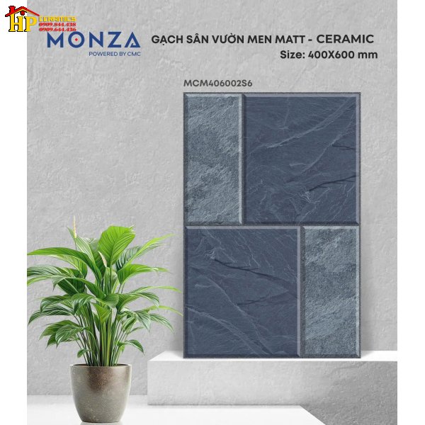 GẠCH LÁT SÂN 40X60 SẮC MÀU XÁM ĐẬM LỢT ĐAN XEN HỌA TIẾT GIẢ ĐÁ CHẺ CAO CẤP GIÁ RẺ