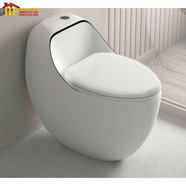 BÀN CẦU KHỐI QUẢ TRỨNG TRẮNG NÚT LỆCH CHỈ ĐEN CAO CẤP GIÁ RẺ