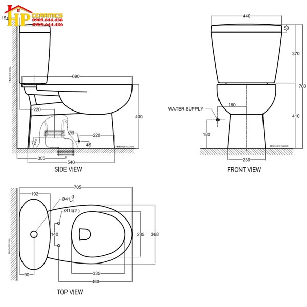 BÀN CẦU HAI KHỐI AMERICAN STANDARD  2791-WT CHÍNH HÃNG