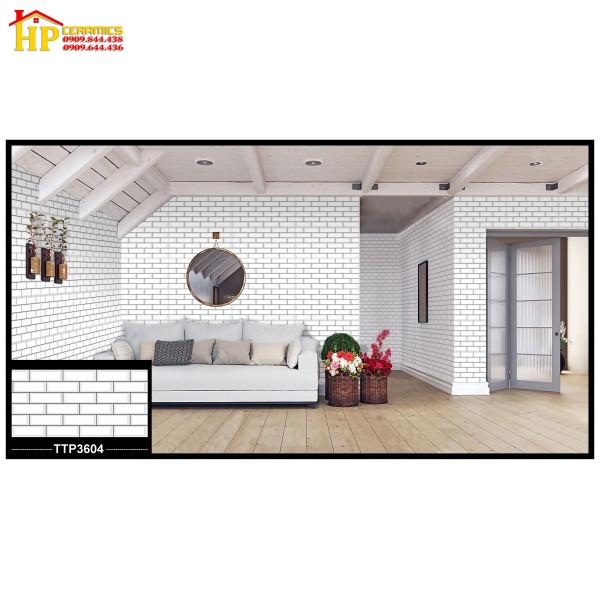 GẠCH ỐP TƯỜNG 30X60 TRANG TRÍ Ô VUÔNG TRẮNG 3604 CAO CẤP GIÁ RẺ