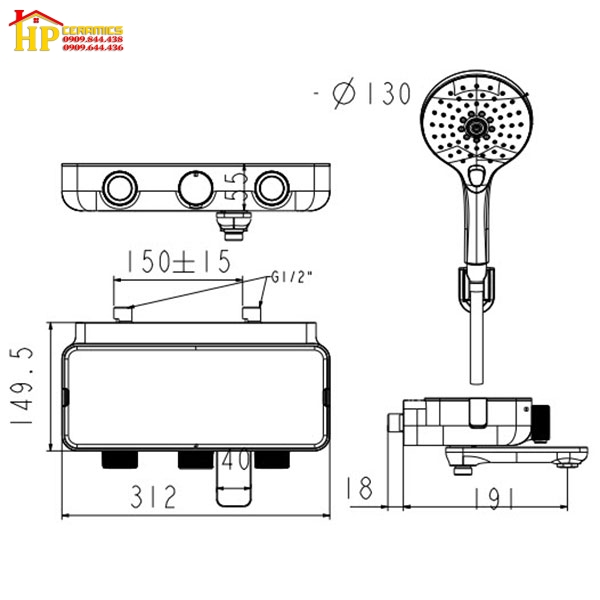 SEN TẮM NÓNG LẠNH AMERICAN STANDARD WF-4954 CHÍNH HÃNG