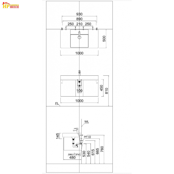 TỦ LAVABO CAESAR LF5386+EH05386AV CHÍNH HÃNG
