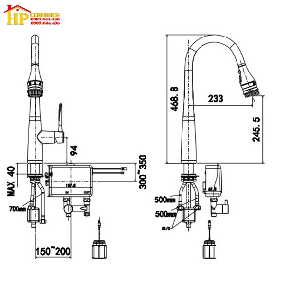 VÒI RỬA CHÉN CẢM ỨNG AMERICAN STANDARD  WF-5644 CHÍNH HÃNG