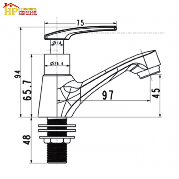 VÒI LAVABO LẠNH AMERICAN STANDARD A-7016C CHÍNH HÃNG