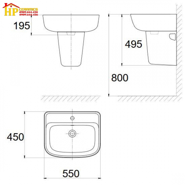 LAVABO TREO TƯỜNG AMERICAN STANDARD VF-0262/VF-7062 CHÍNH HÃNG