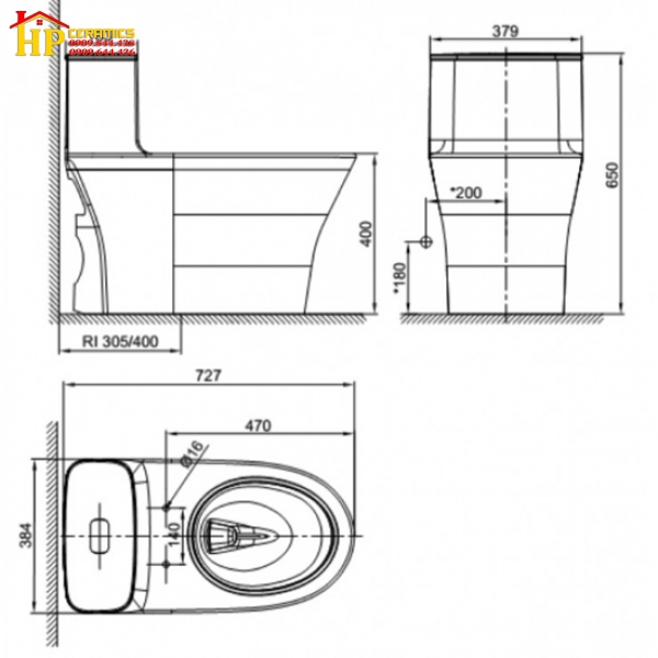 BÀN CẦU KHỐI AMERICAN STANDARD  WP-1880N CHÍNH HÃNG