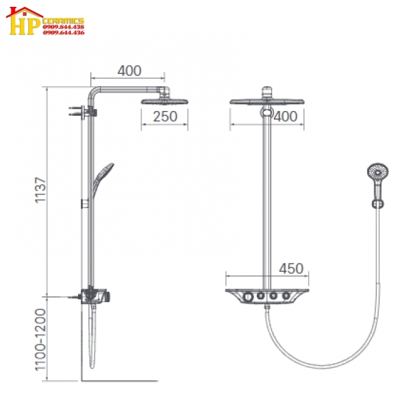 SEN CÂY TẮM ĐỨNG INAX BFV-655T CHÍNH HÃNG