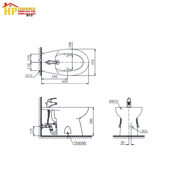 BỒN TIỂU NỮ TOTO BT5 CHÍNH HÃNG
