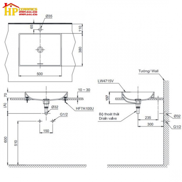 CHẬU LAVABO ĐẶT BÀN TOTO LT4715G19#XW CHÍNH HÃNG