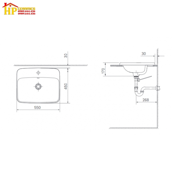 CHẬU LAVABO ĐẶT BÀN INAX L2398V CHÍNH HÃNG