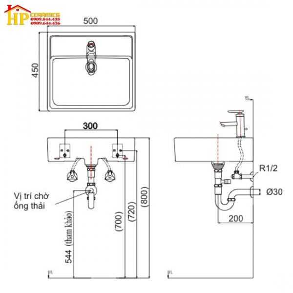 CHẬU LAVABO RỬA MẶT INAX AL-293V CHÍNH HÃNG