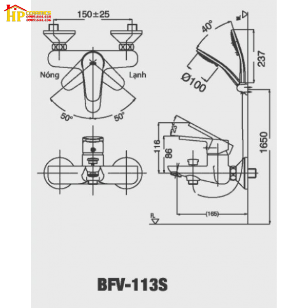 SEN TẮM NÓNG LẠNH INAX BFV-113S CHÍNH HÃNG