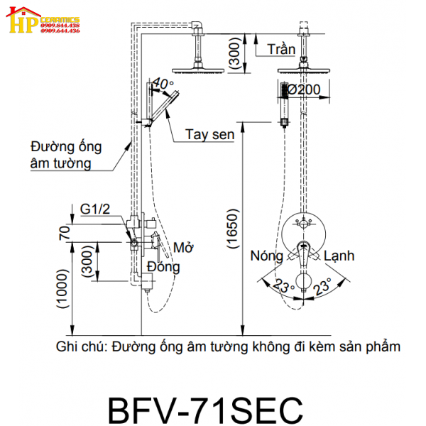 SEN TẮM ÂM TRẦN INAX BFV-71SEC CHÍNH HÃNG