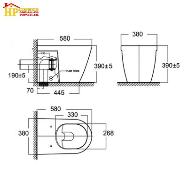 BÀN CẦU ĐẶT SÀN AMERICAN STANDARD  3225SC-WT CHÍNH HÃNG