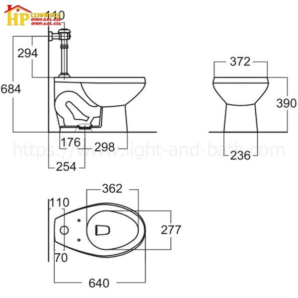 BỒN TIỂU NỮ AMERICAN STANDARD CL24810-6DAB CHÍNH HÃNG