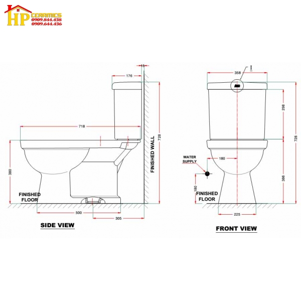BÀN CẦU HAI KHỐI AMERICAN STANDARD VF-2013 CHÍNH HÃNG