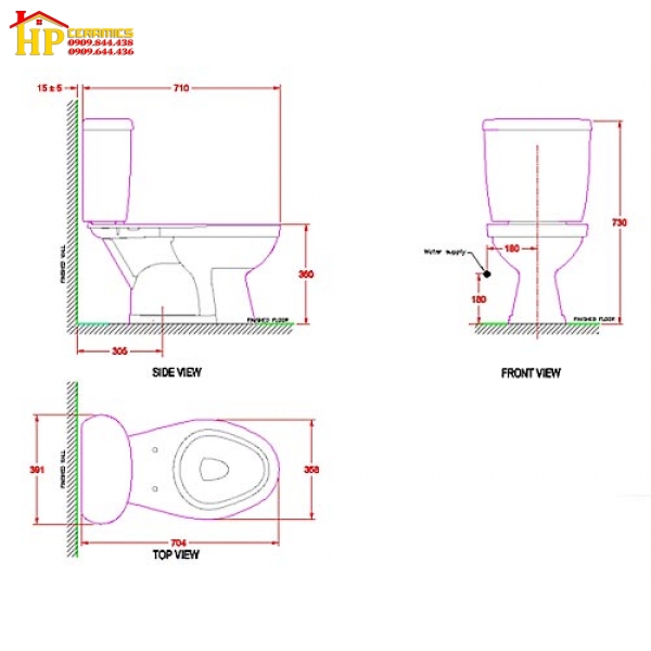 BÀN CẦU HAI KHỐI AMERICAN STANDARD VF-2396 CHÍNH HÃNG