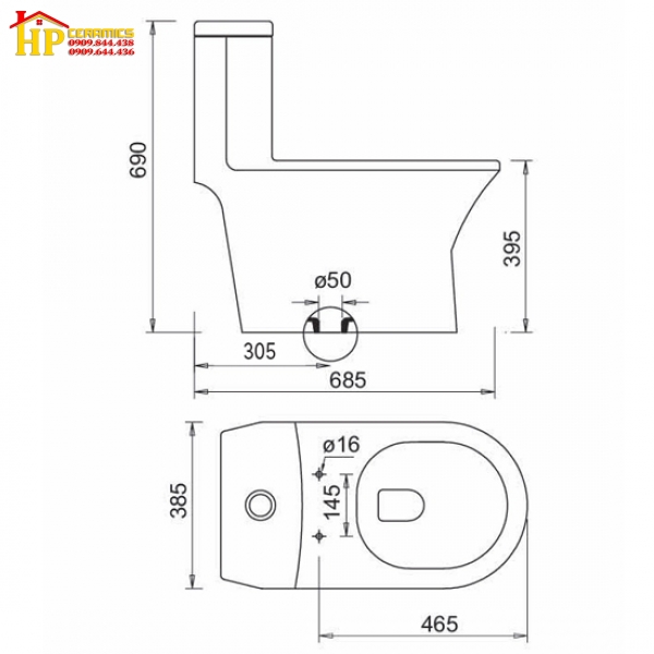 BÀN CẦU KHỐI VIGLACERA SANFI S303 CHÍNH HÃNG