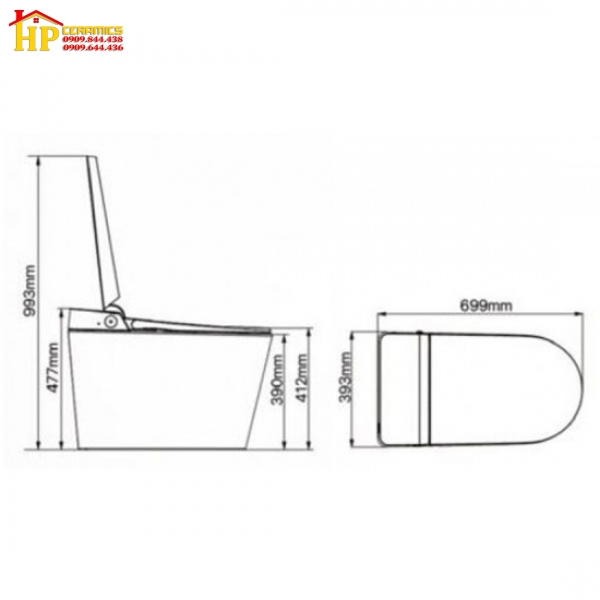 BÀN CẦU THÔNG MINH CAESAR CA1389H CHÍNH HÃNG