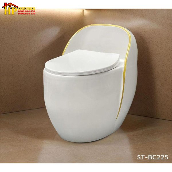 BÀN CẦU KHỐI QUẢ TRỨNG MÀU TRẮNG CHỈ VÀNG BC225 CAO CẤP GIÁ RẺ