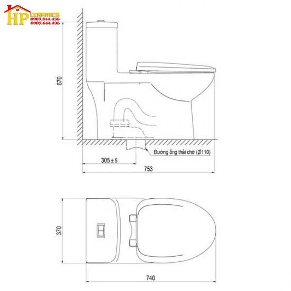 BÀN CẦU KHỐI VIGLACERA  MK2  CHÍNH HÃNG
