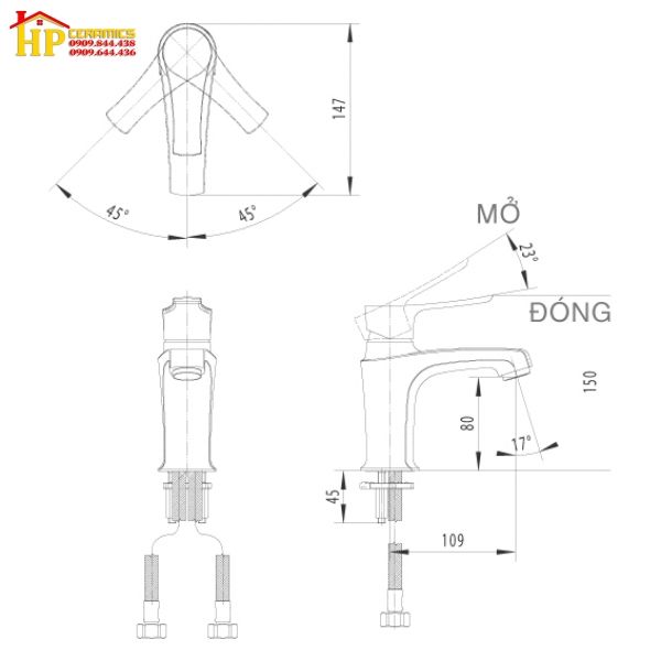 VÒI LAVABO NÓNG LẠNH INAX LFV-312S CHÍNH HÃNG