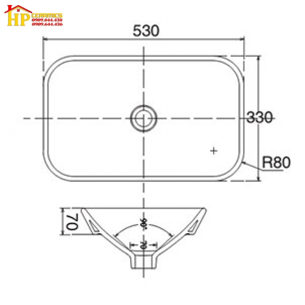 CHẬU LAVABO ĐẶT BÀN VIGLACERA V28  CHÍNH HÃNG