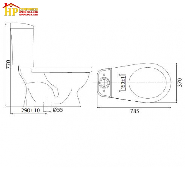 BÀN CẦU HAI KHỐI VIGLACERA VI28 CHÍNH HÃNG