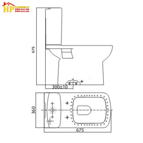 BÀN CẦU HAI KHỐI VIGLACERA VI6 CHÍNH HÃNG