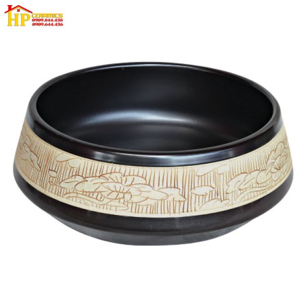 CHẬU LAVABO SỨ HOA VĂN MỸ THUẬT CĐ13
