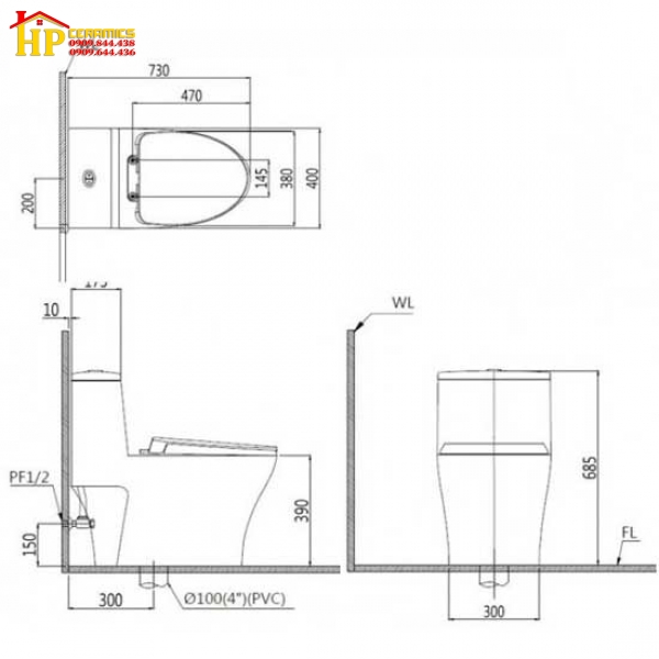 BÀN CẦU KHỐI NẮP CƠ CAESAR CD1356+TAF060 CHÍNH HÃNG