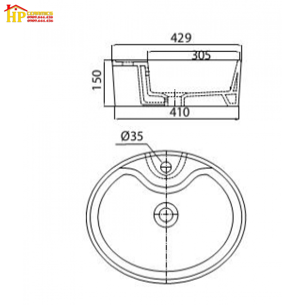 CHẬU LAVABO ĐẶT BÀN VIGLCERA CD19 CHÍNH HÃNG