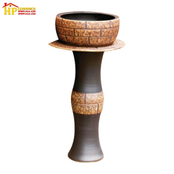 CHẬU LAVABO SỨ MỸ THUẬT CÓ CHÂN CĐC-01