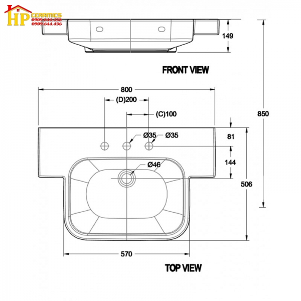 CHẬU LAVABO ĐẶT BÀN AMERICAN STANDARD WP-F630 CHÍNH HÃNG