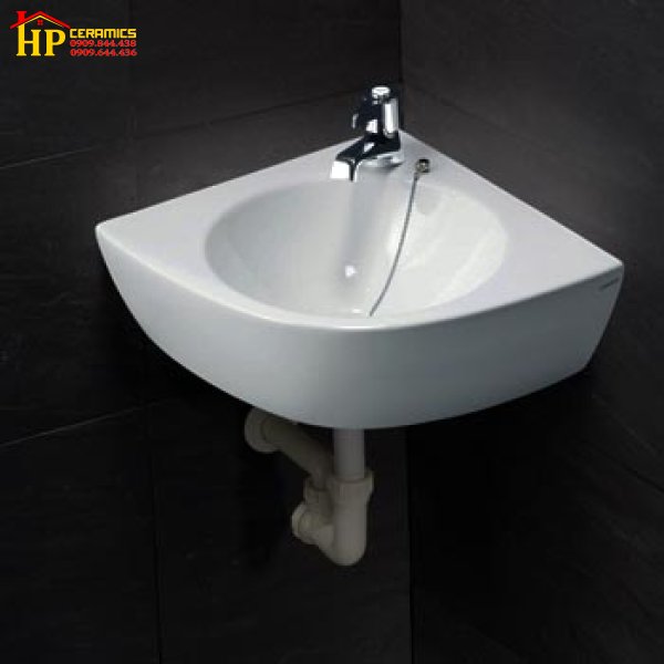 CHẬU LAVABO TREO TƯỜNG GÓC CAESAR L2014 CHÍNH HÃNG