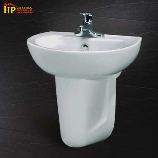 CHẬU LAVABO TREO TƯỜNG CHÂN NGẮN CAESAR L2150+P2441 CHÍNH HÃNG