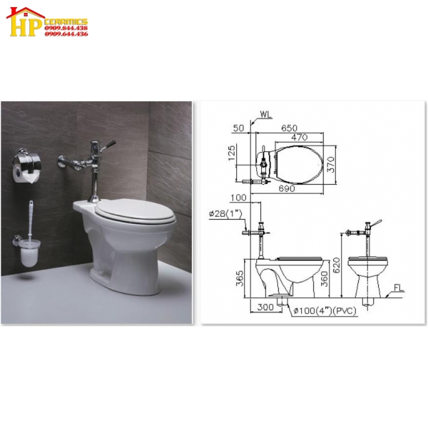 BÀN CẦU TIỂU NỮ CAESAR CP1333 CHÍNH HÃNG
