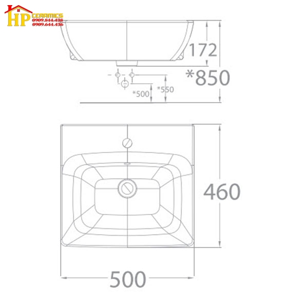 CHẬU LAVABO BÁN ÂM AMERICAN STANDARD WP-F301 CHÍNH HÃNG