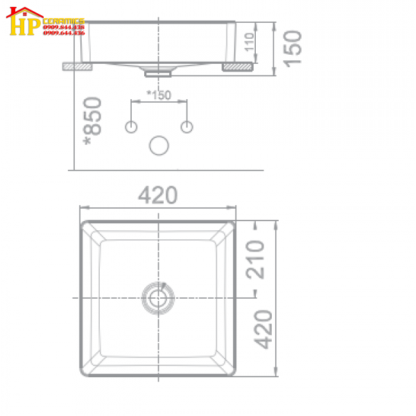 CHẬU LAVABO ĐẶT BÀN AMERICAN STANDARD WP-F411 CHÍNH HÃNG