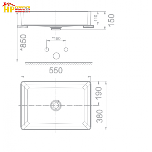 CHẬU LAVABO ĐẶT BÀN  AMERICAN STANDARD  WP-F412  CHÍNH HÃNG
