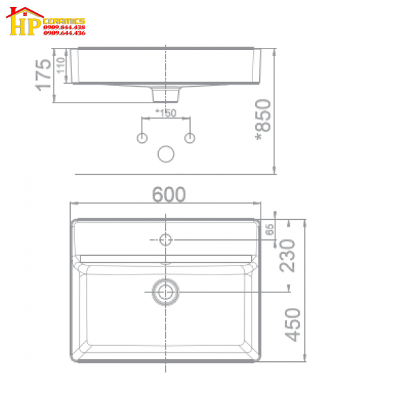CHÂU LAVABO ĐẶT BÀN AMERICAN STANDARD  WP-F420 CHÍNH HÃNG