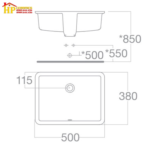 LAVABO ÂM BÀN AMERICAN STANDARD  WP-F514 CHÍNH HÃNG