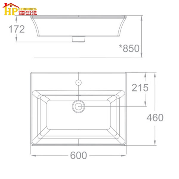 CHẬU LAVABO ĐẶT BÀN AMERICAN STANDARD WP-F525 CHÍNH HÃNG